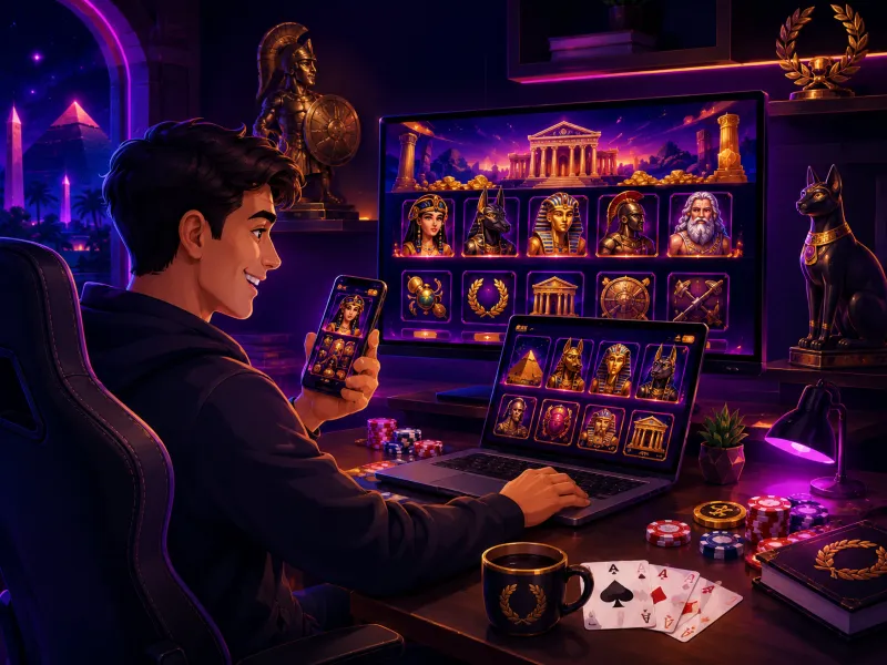 Player enjoying Ozzybet Casino on mobile and desktop